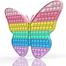 40CM Big Size Pop Rainbow Butterfly Top Push Fidget Toys Autism Stress Reliever Toys Kids Simple Dimple Relax Game AHDH autism