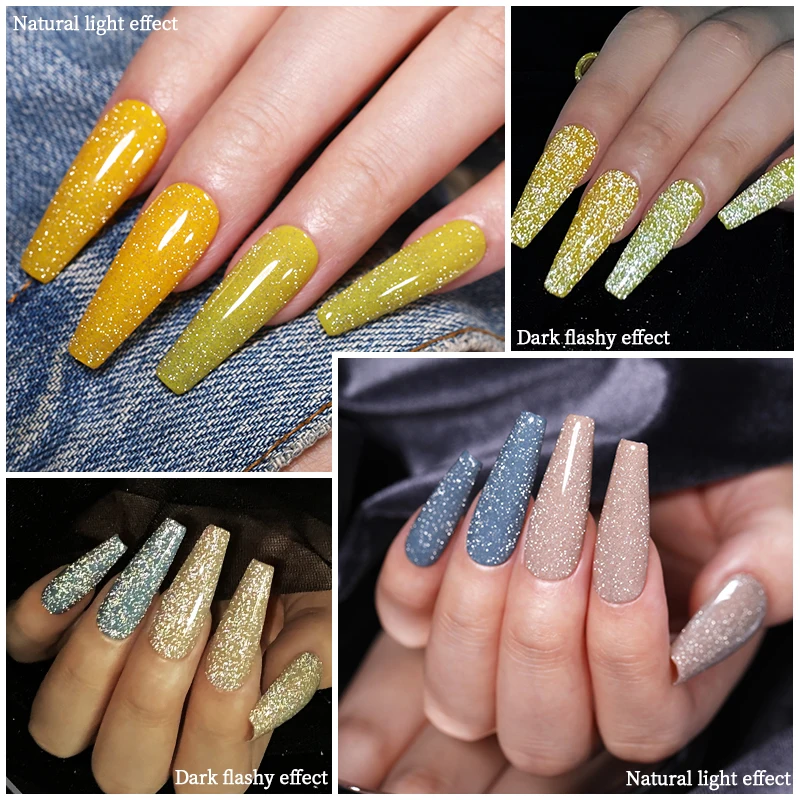 BORN PRETTY Reflective Glitter Top Coat UV Gel Polish All For Manicure Semi-Permanent Soak Off Nail Art Design Base | Красота и