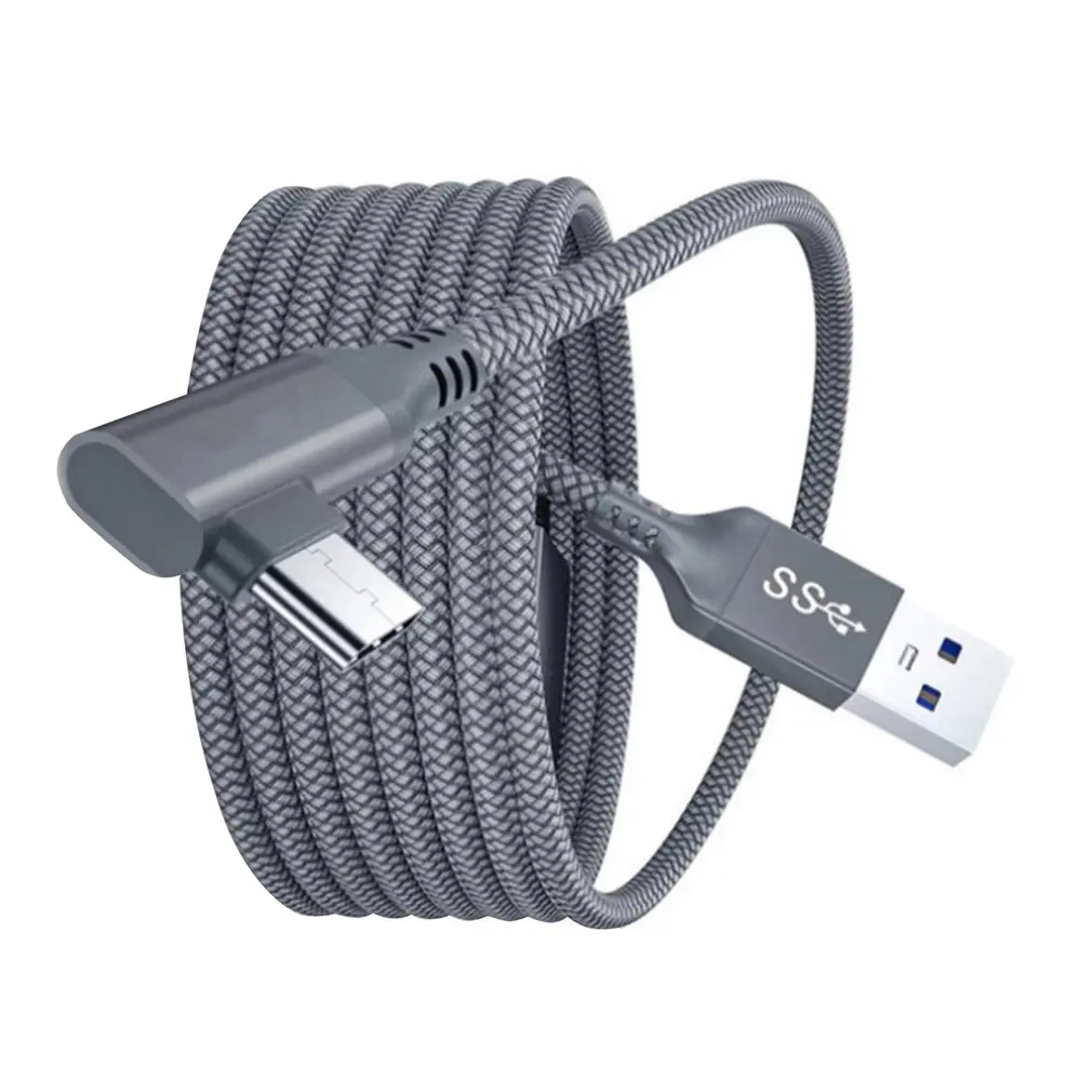 

5M USB Elbow Data Cable for Oculus Quest Link Cable USB Right Angle Data Transfer Fast Charge High Speed Charging
