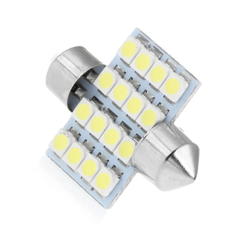 1 шт. 31 мм 3528 16SMD светодиодный автомобильный купольный светильник Festoon с двойным