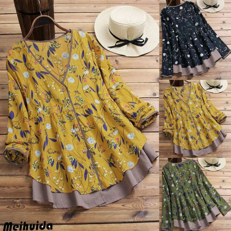 Женская винтажная блузка с длинным рукавом этнический цыганский стиль богемный