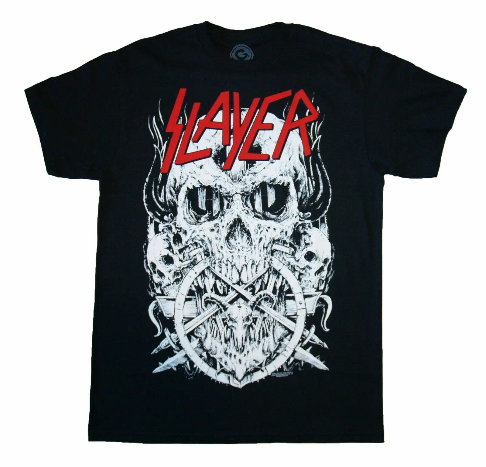 SLAYER большая белая футболка с черепами S M L XL 2XL новая официальная футболка|Мужские