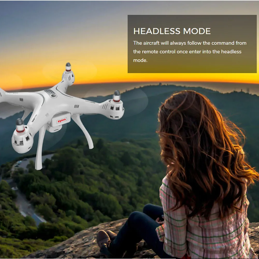 Профессиональный Дрон с камерой Syma X8PRO 720P Wi-Fi FPV удерживающий высоту один ключ GPS