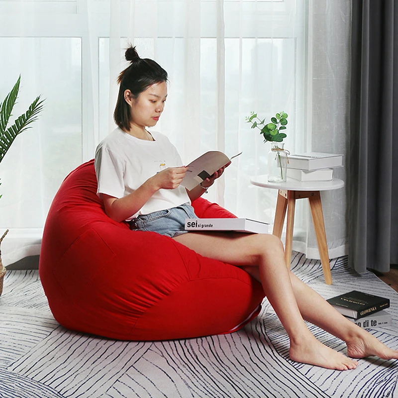 Linen Beanbag Sofa Cover No Filler Bean Bag Chair Pouf Bed Futon Ottoman Seat Tatami Puff Relax Lounge Furniture |