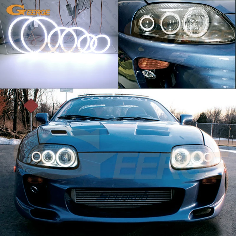 Отличный ультра яркий COB led Ангельские Глазки набор колец Дневной светильник для