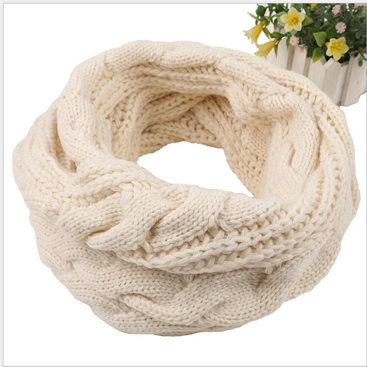 

Women Ring Scarves Wraps Winter Thermal Soft Warm Infinity Circle Cable Knit Cowl Neck Long Scarf Shawl Wrap HOT