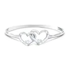 Простое женское кольцо с двойным вырезанным сердцем, серебряное кольцо на палец с фианитом, Женское кольцо, новогодний подарок, ювелирные изделия KCR079