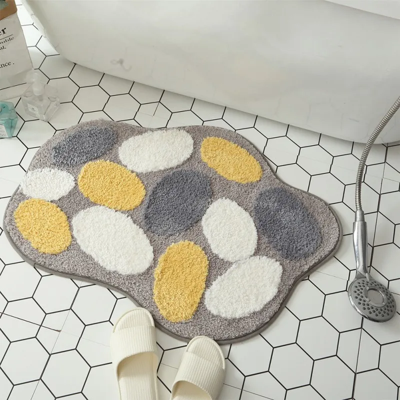 

Poached Egg Bathroom Non-slip Mat Super Cute Poached Egg Carpet 18*25 Inches Suitable For Bathroom Door Bathtub Entrance Door