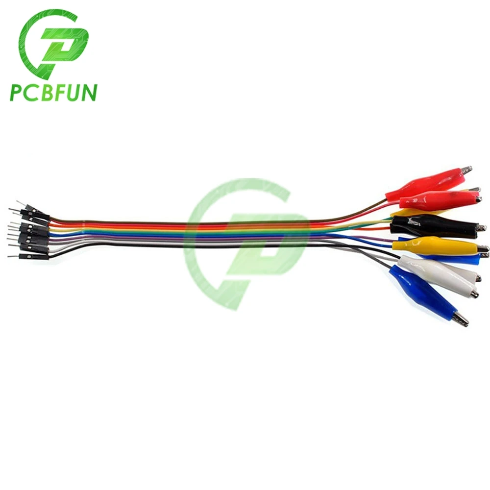 20cm 30cm 10 Pin Dupont Line Double-end Alligator Clips Jumper Wire Male Female Crocodile Clip Test Lead Jumper Wire Line Cable
