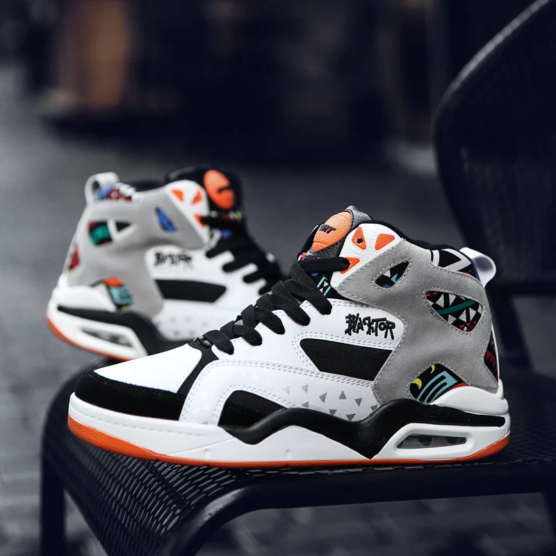 Осенне зимние высокие баскетбольные кроссовки большого размера резиновая