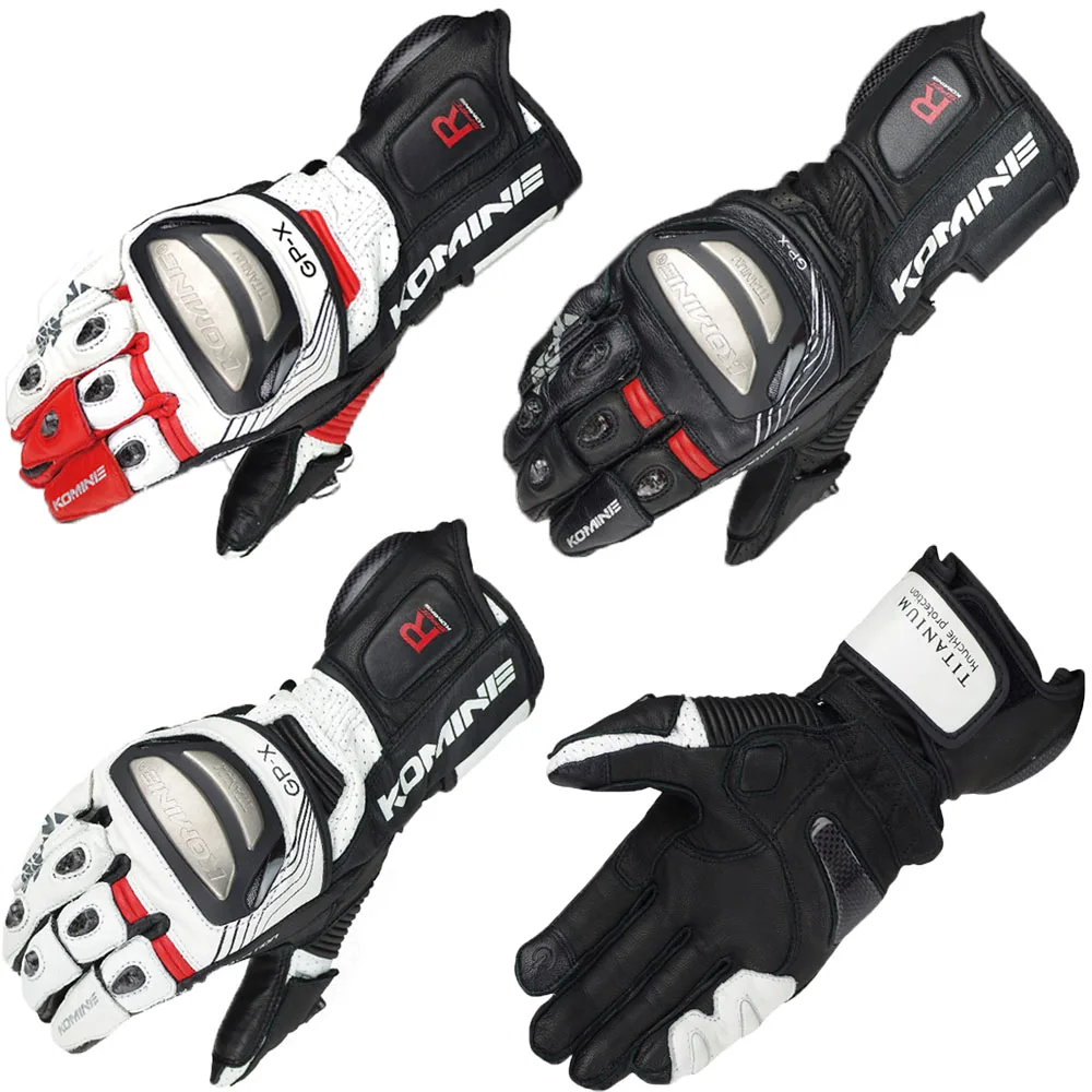 Мотоциклетные Перчатки из титанового сплава длинные кожаные перчатки для езды