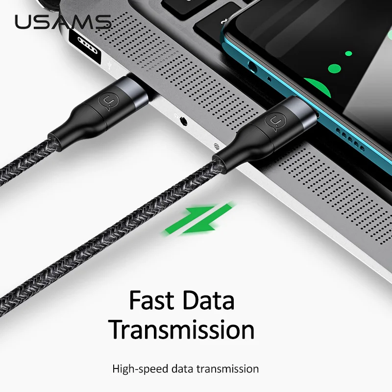 USAMS Type C кабель 100W 5A Быстрый зарядный для передачи данных Huawei P30 P20 P10 коврики 30