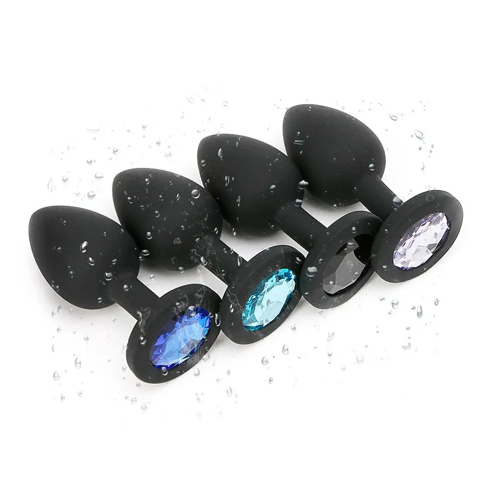 Новинка 7*2 8 см черные сексуальные силиконовые ювелирные изделия Стразы задний