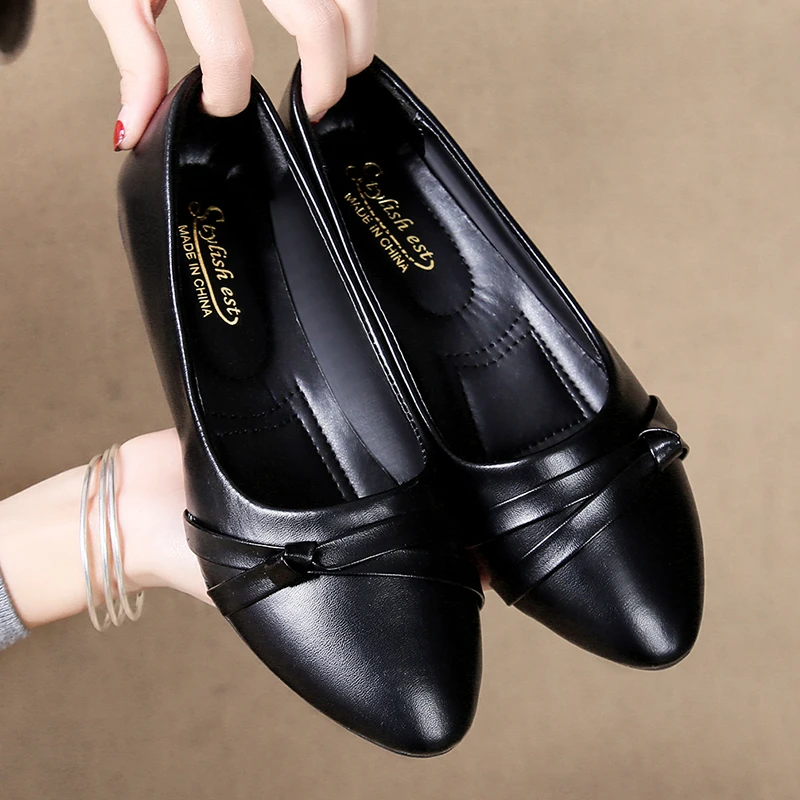 

Women's Flat Shoes, Dark Comfortable Pointed Soft Sole Shoes