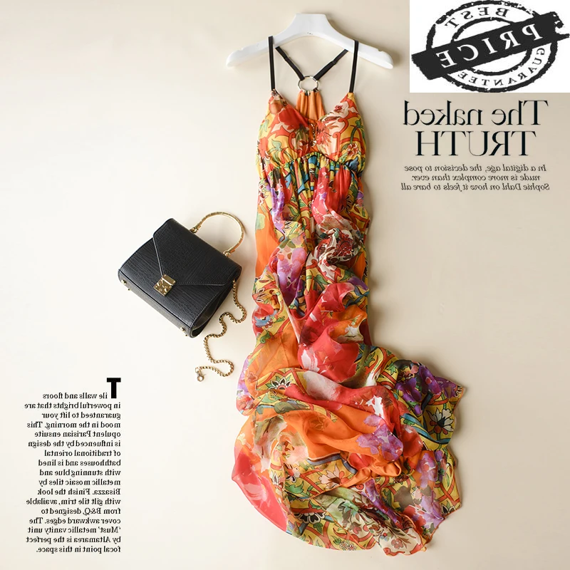 

Summer Boho Dress Women 100% Real Silk Dresses Elegant Sexy Strapless Beach Evening Party Dresses Maxi Vestidos Ropa Mujer W2a2a