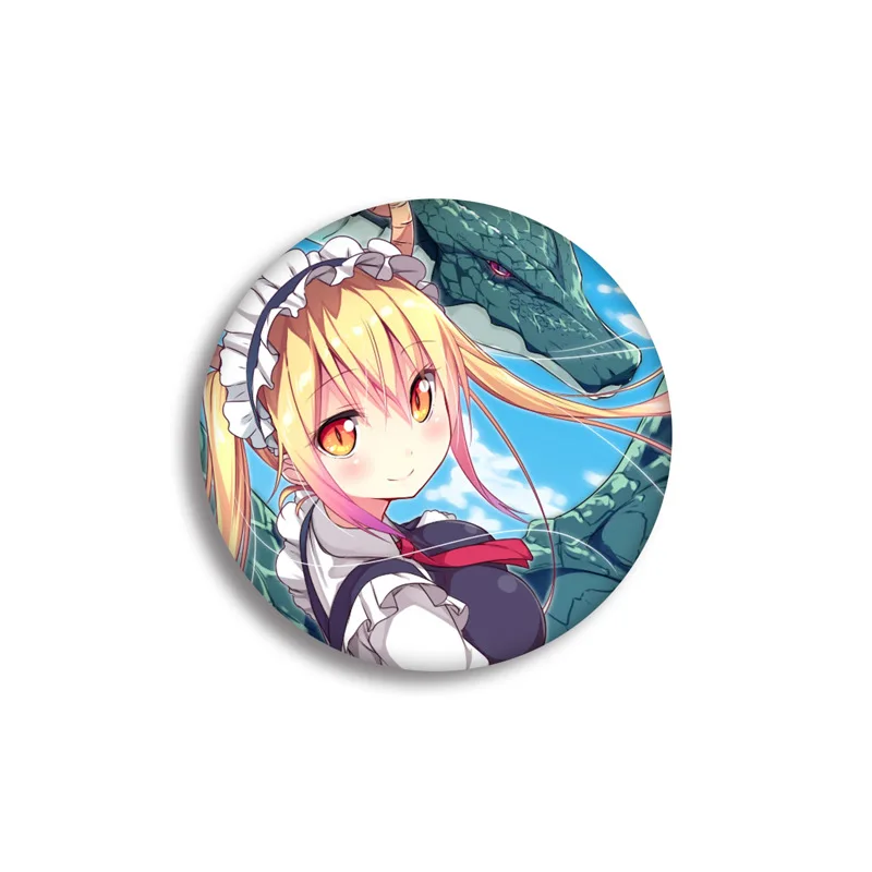 1 шт. 58 мм Kobayashi-san Chi no Maid Dragon KannaKamui супер милые девушки косплей использовать DIY значки акриловые значки брошь - Окраска металла: see chart