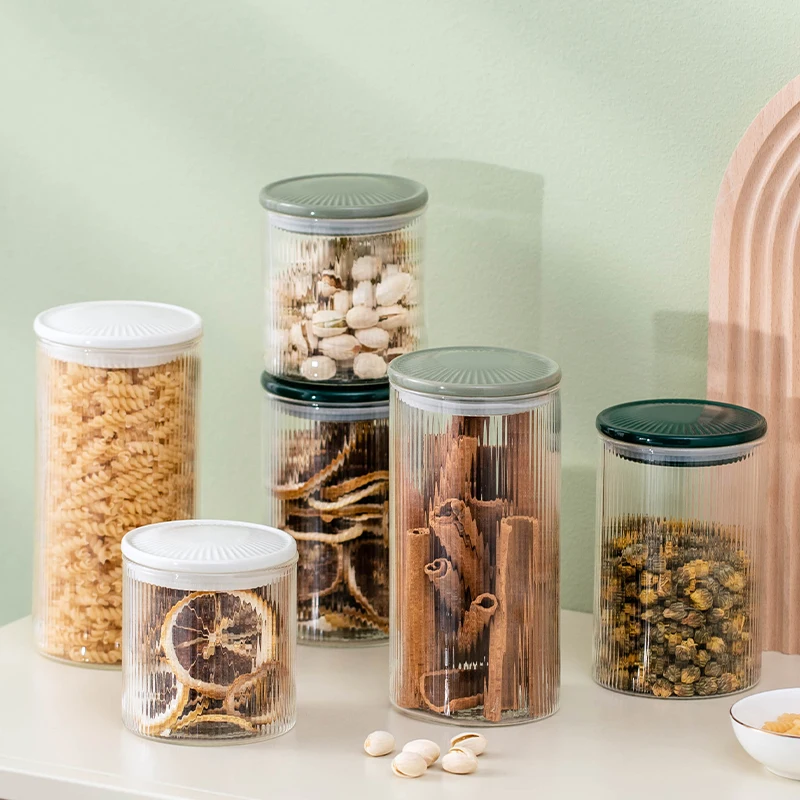 

BFE kitchen Food Grade Glass Storage Can Ceramic Lid 800ml Grain Milk Powder Storage Bottle Transparent Sealed Jars
