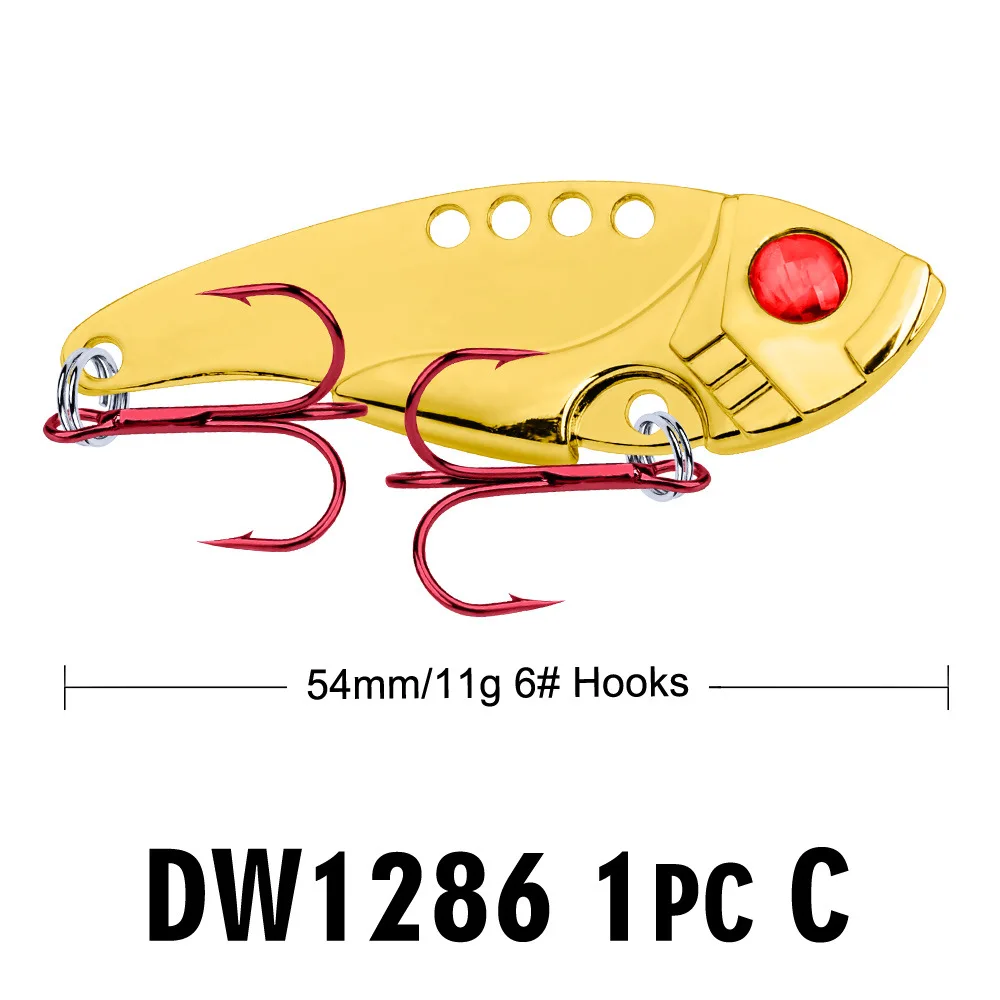 Приманка рыболовная VIB из алюминиевого сплава с красным крючком вращающаяся