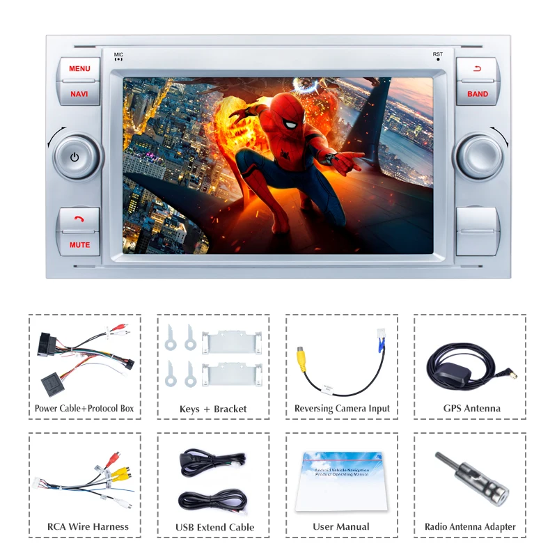 Автомобильный мультимедийный плеер 2DIN 7 дюймов GPS для Ford/Focus/S-Max/Mondeo Kuga 9/GalaxyC-Max Fusion |