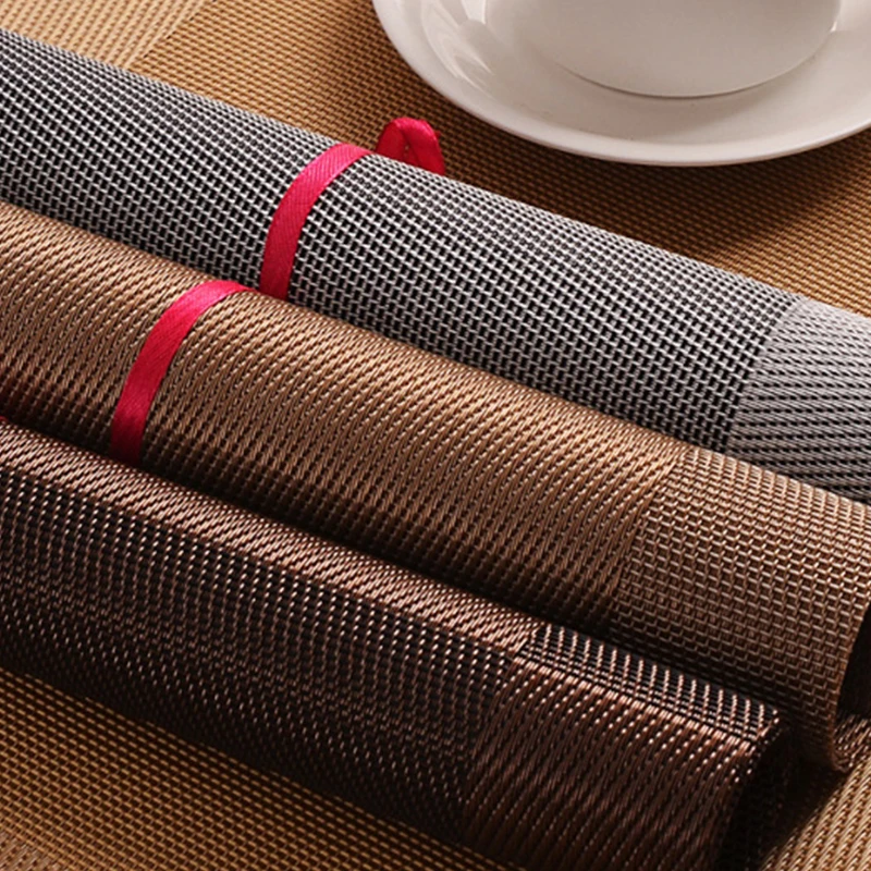 

Модные коврики для стола, подстилка из ПВХ, коврик для еды в западном стиле, прямоугольный однотонный нескользящий водонепроницаемый коври...