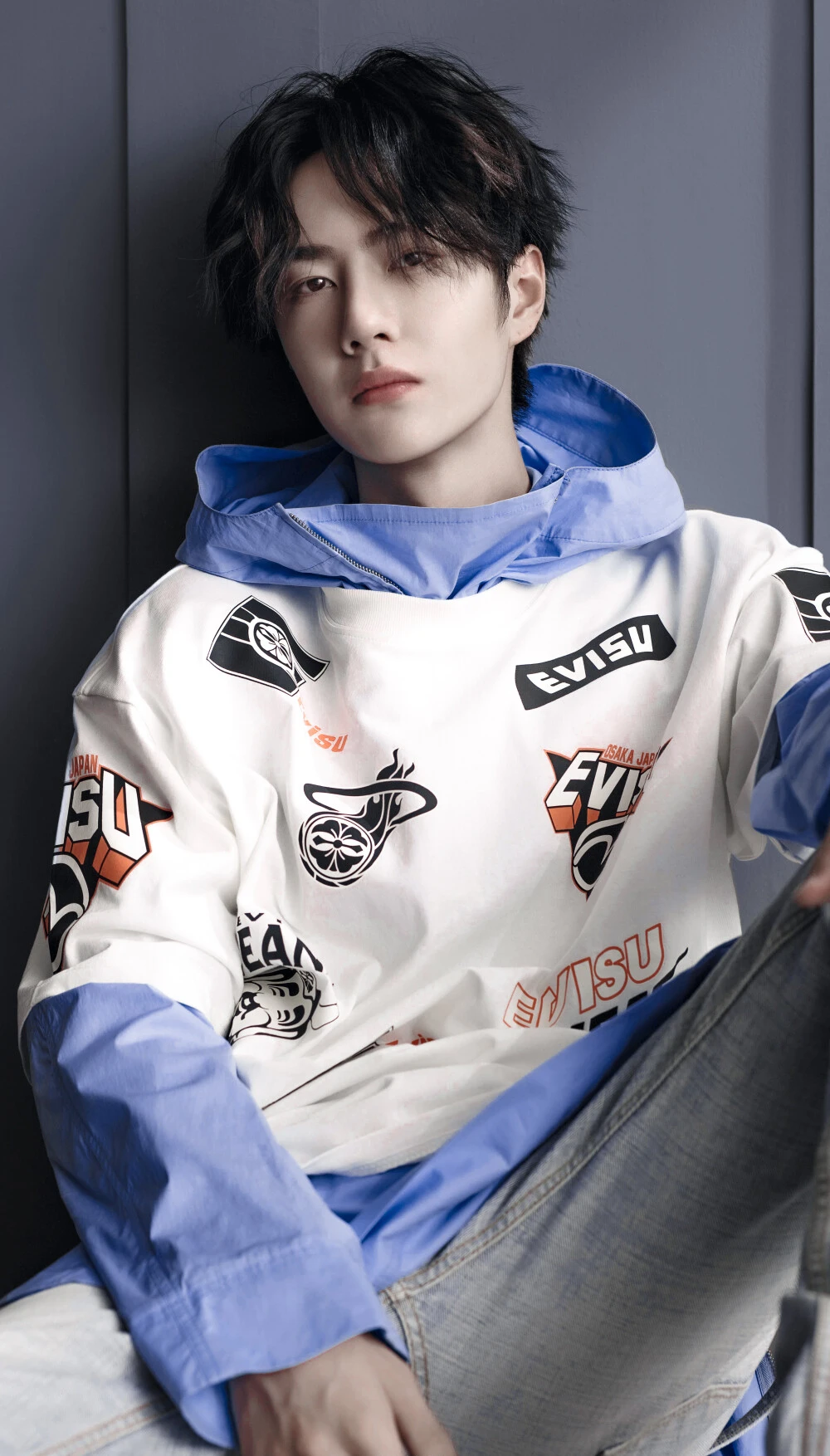 Черно-белый плакат китайский актер Ван ибо Настенный декор холст живопись Ретро