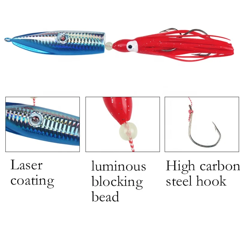 

4pcs/150g Luminous Inchiku Jig Ship Bottom Squid Octopus Skirt Fishing Lures