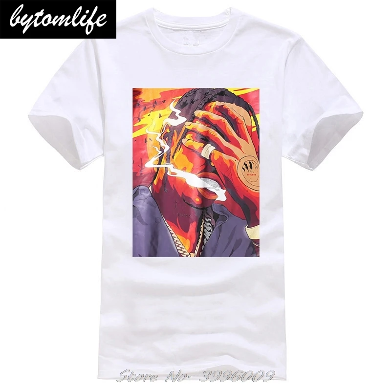 

Hip Hop Smoking Printed T Shirts Hip Hop Casual Cotton Tops Tees Men Summer Streetwear Skateboards T-shirt