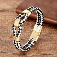 24 style classic men leather bracelet simple metal magnetic button hand woven rope unisex women bangles 2020 jewelry accessories