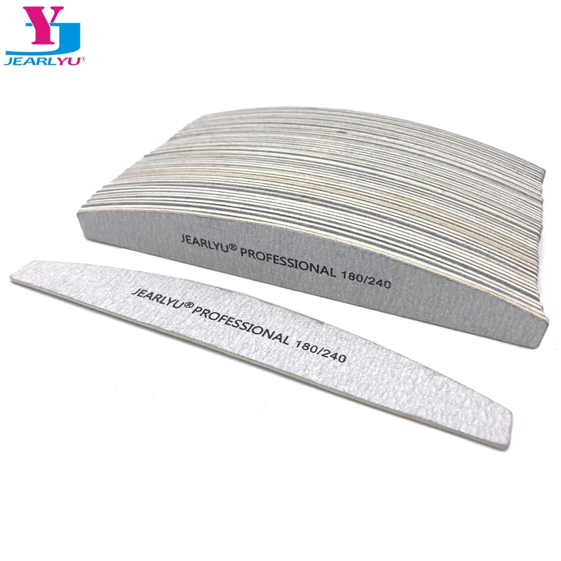 

50 Pcs/Set Half Moon Type Wood Nail Files Sanding 180/240 Nail File Sandpaper Grit Manicure Tips Nail Art Decorations limas Tool