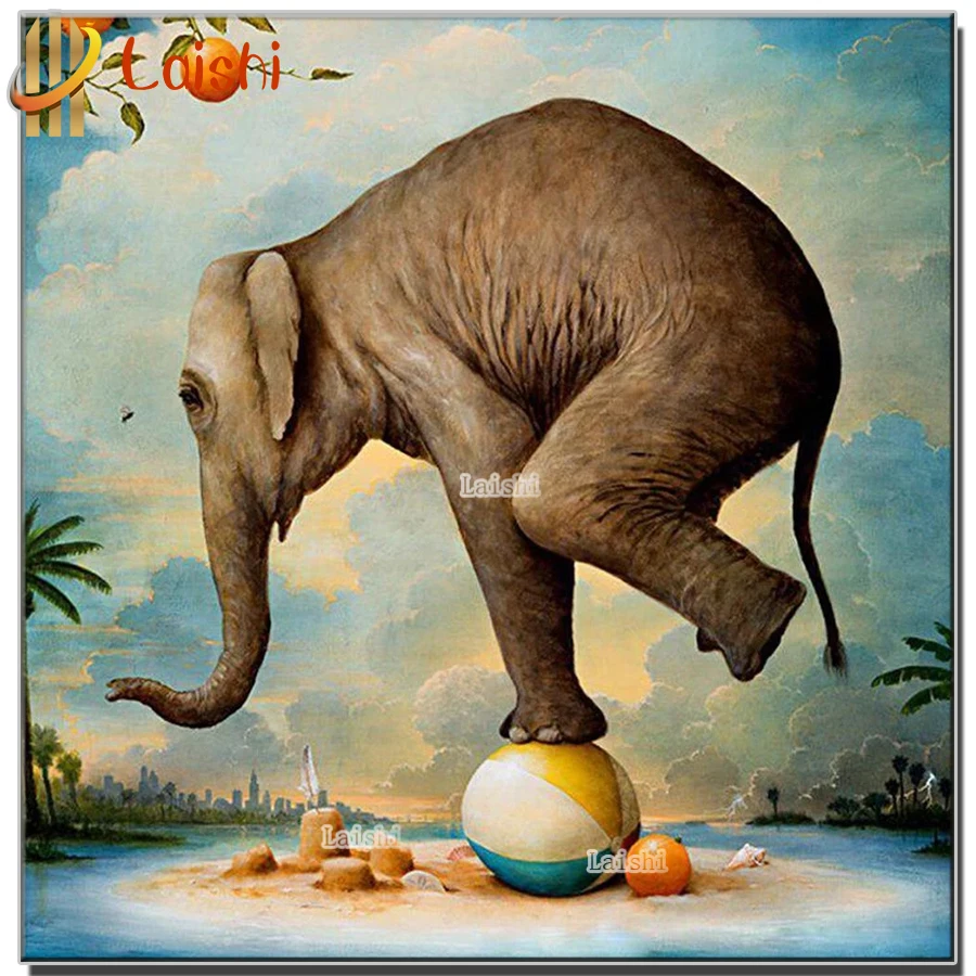 

Diamond Painting Creativity Elephant Diamond Embroidery Animal Full Drill Square Round Mosaic Art DIY Gift Kit Home Decoration