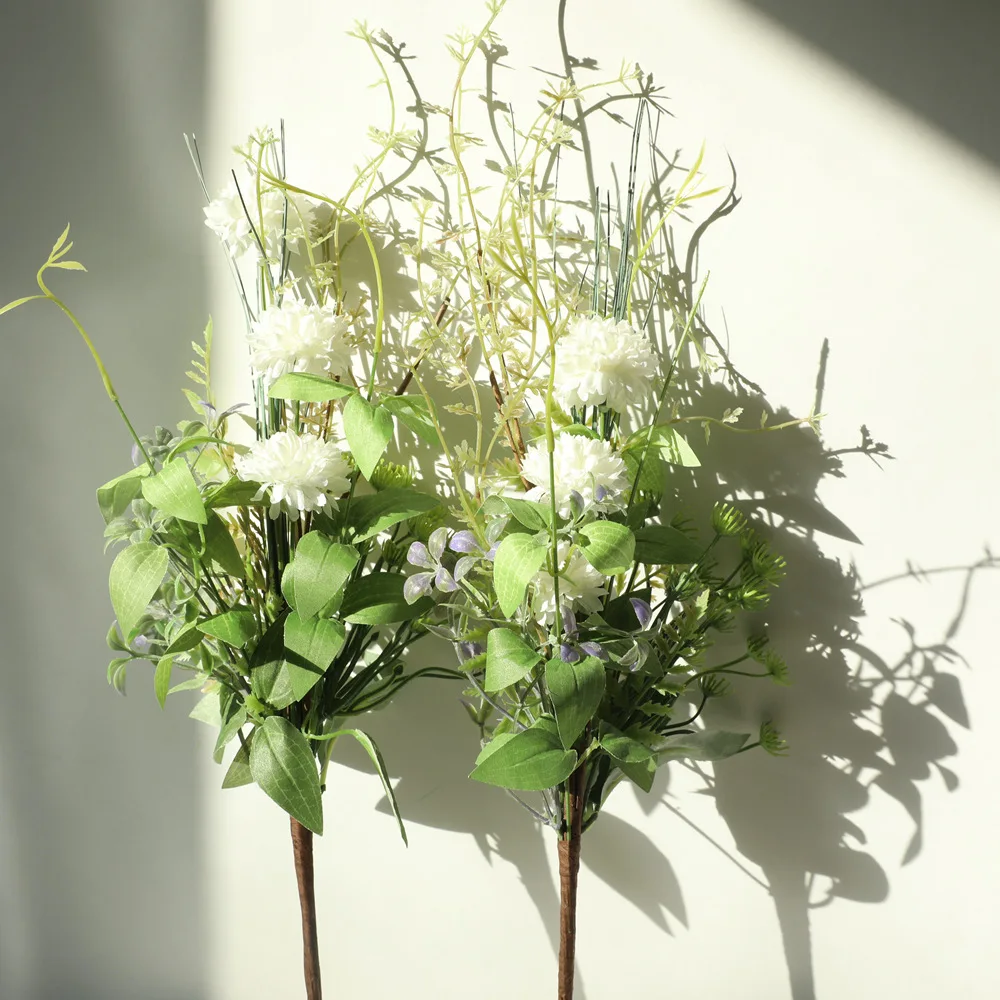 

5Pcs/lot Simulation Clematis Artificial Flowers Wreath Wedding Hand Hold Bouquet Home Decoration Table Vase Flower Arrangement