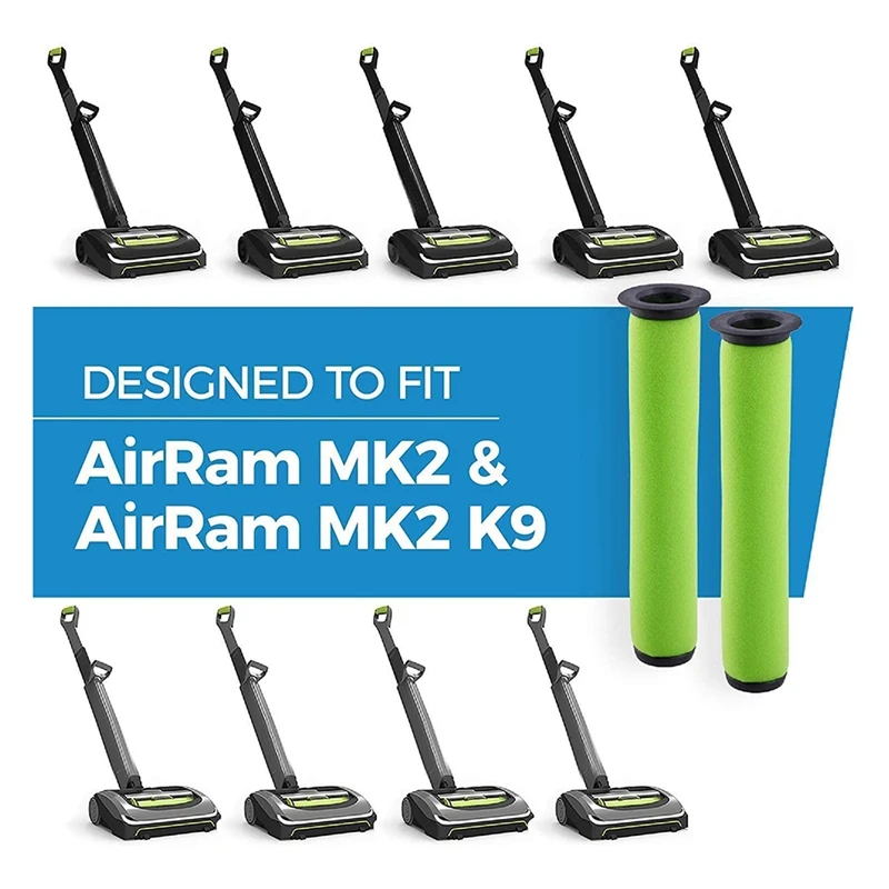 

4 Packs Washable Dirt Bin Stick Filter Replacement Kit for Gtech AirRam Long MK2 K9 Cordless Vacuum Cleaner Filters