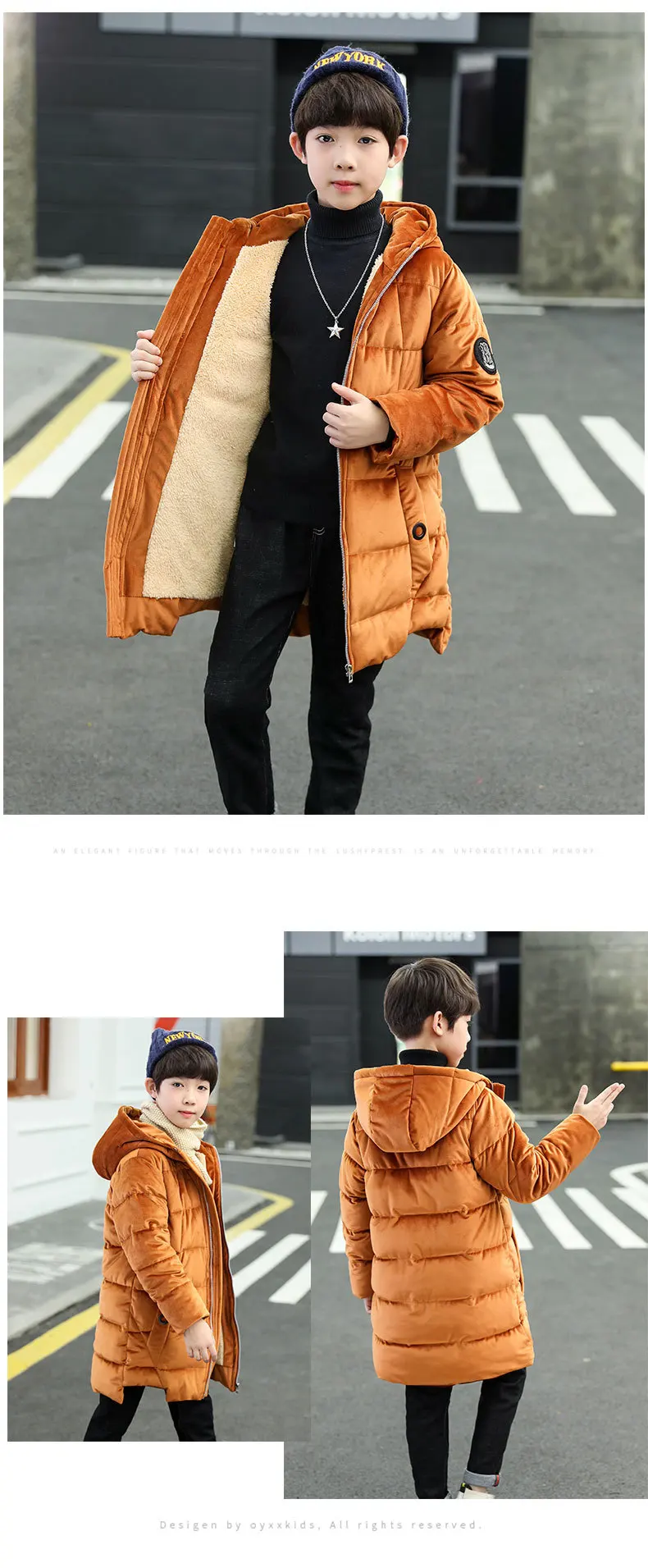 Детская парка зимняя куртка для мальчиков Детский Зимний комбинезон из хлопка, коллекция года плотная От 4 до 13 лет с капюшоном