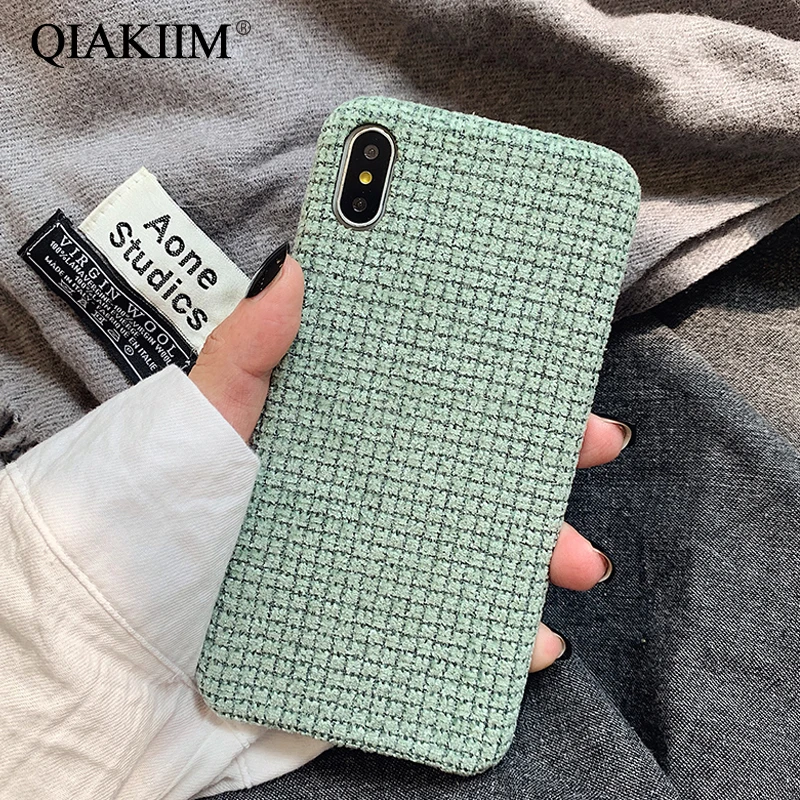 Ретро зимние клетчатые плюшевые чехлы для телефонов iPhone 11 Pro Max XS XR X 8 7 6 6S Plus модный