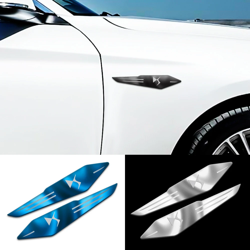 

2Pcs Car Styling Metal Decal Auto Wing Right & Left Side Badge Fender Decor Sticker For Citroen DS C4 C5 C3 C2 C1 Saxo Xsara C4l