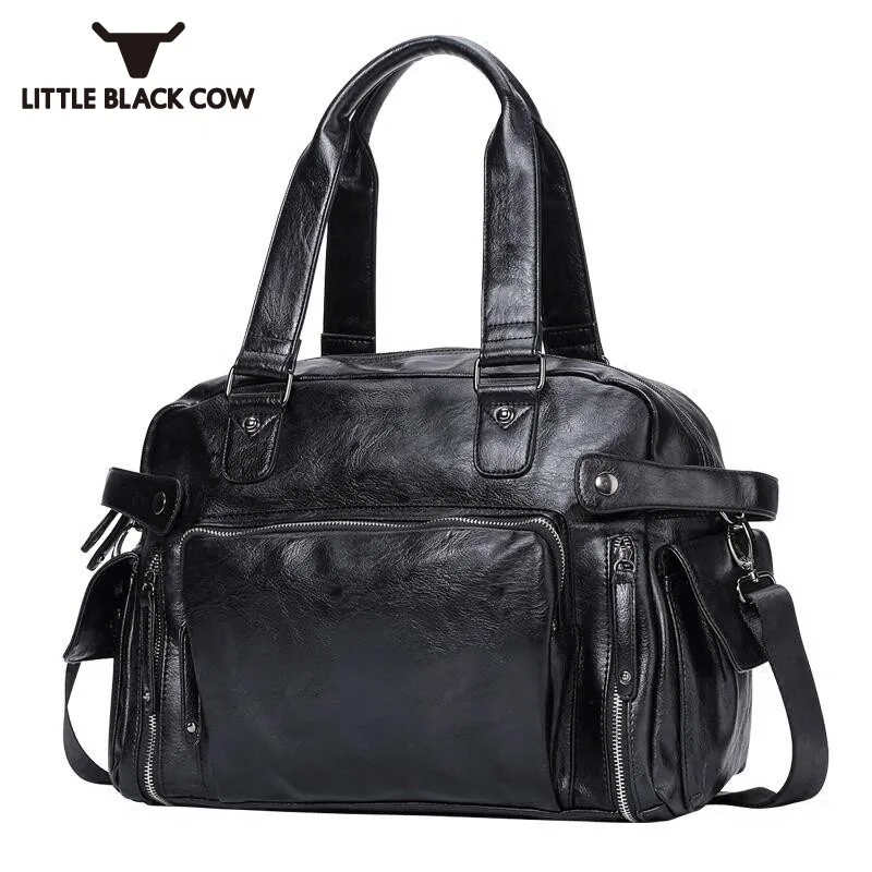 

Mens High Quality Leather Handbag Business Casual Travel Bag Fashion Laptop Messenger Bag Classic Black Shoulder Crossbody Bag