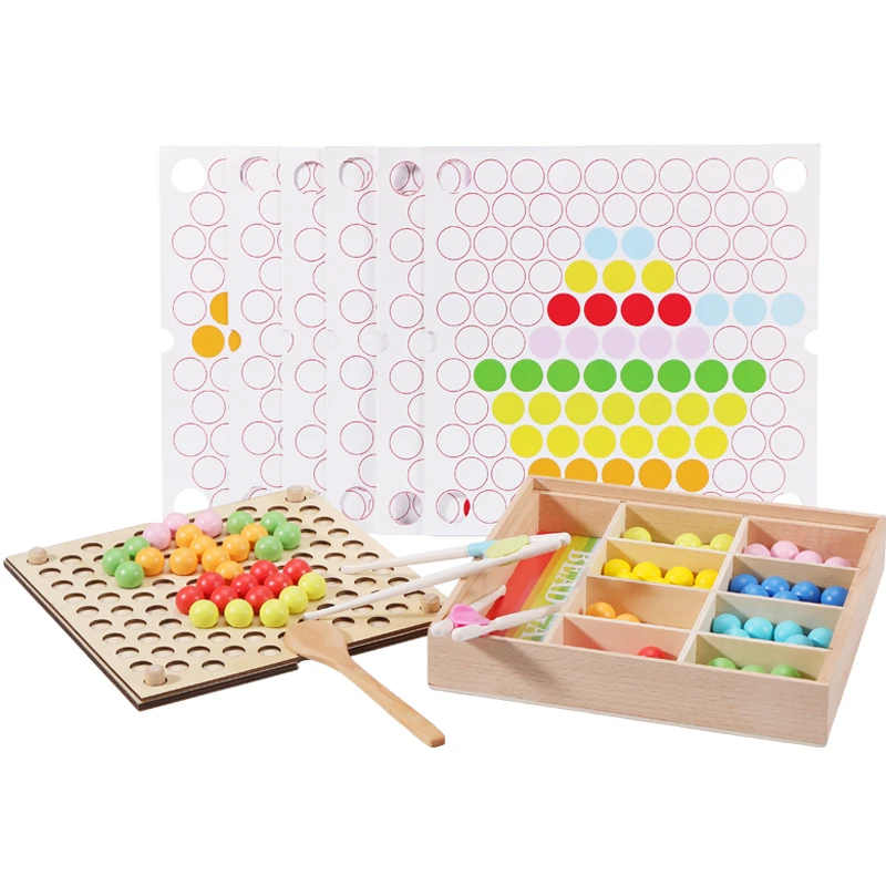 

Beads Game Montessori Early Childhood Hands Brain Trainingn Wooden Clip Ball Puzzle Parent-child Interactive Toys for Children