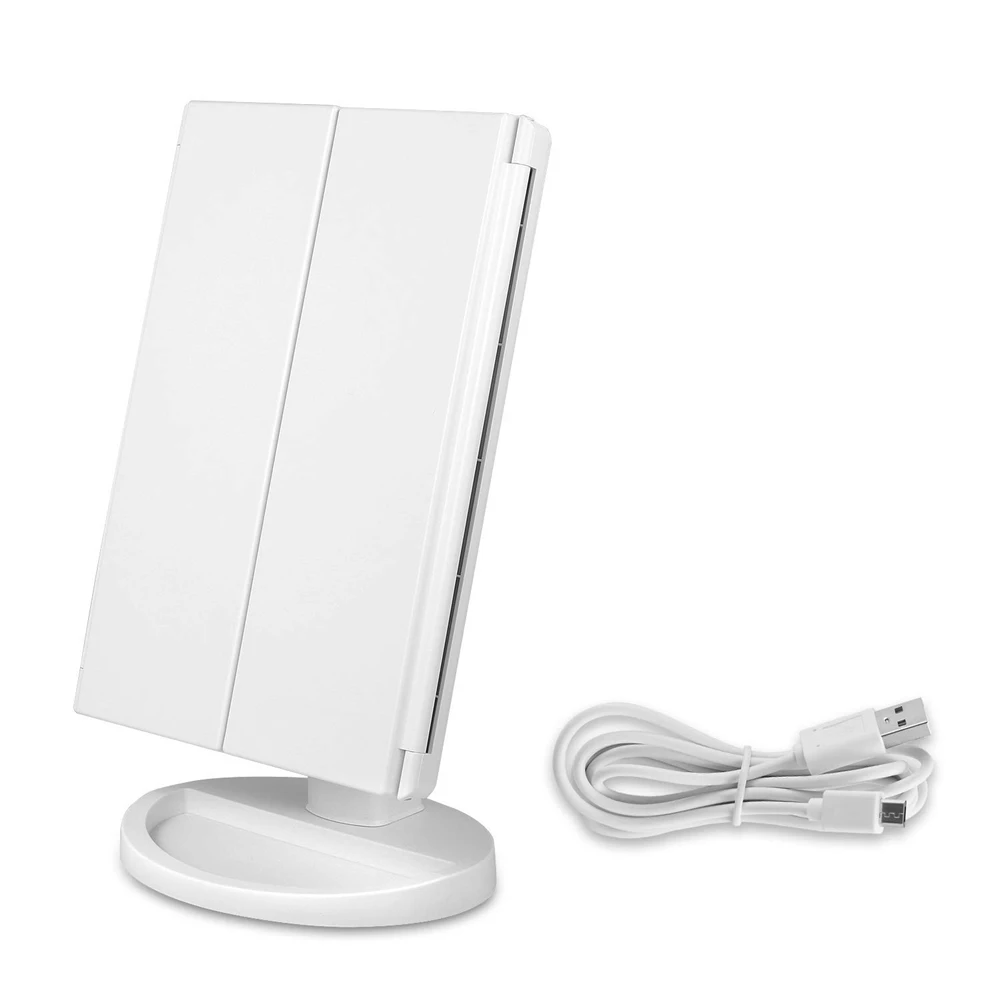 

LED Touch Mirror 22 Light Makeup Mirror 1X/2X/3X Magnifying Mirrors Magnifying Folding Adjustable Table Desktop Makeup
