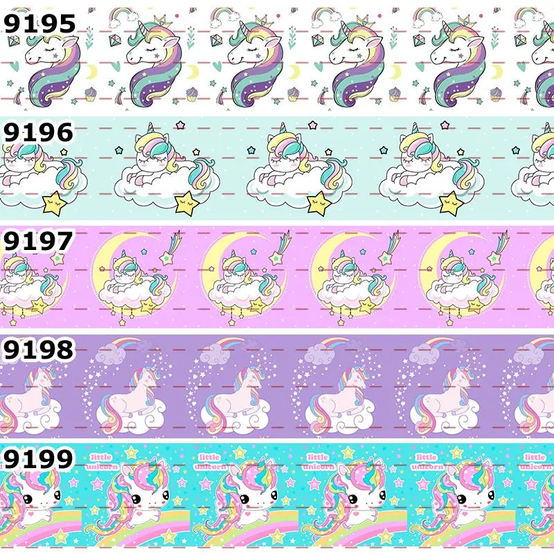 10 ярдов-Различные размеры-новая мультяшная лента с принтом в виде единорога