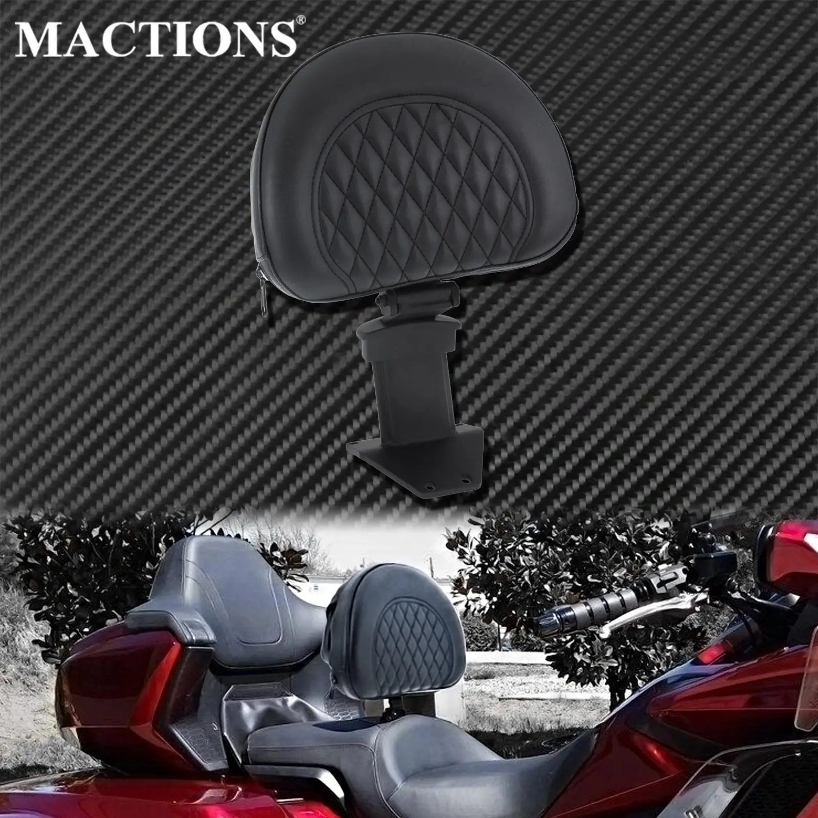 

Мотоцикл черный передняя регулируемая вилка в драйвер всадник спинка комплект с сумками спинка для Honda GL1800 2018 2019 2020