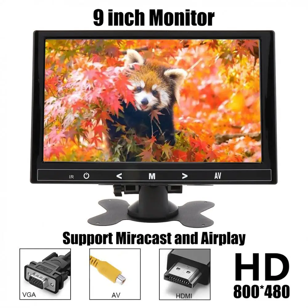 9 дюймов TFT lcd цветной видео монитор CCTV экран HDMI VGA BNC AV вход для ПК безопасности и