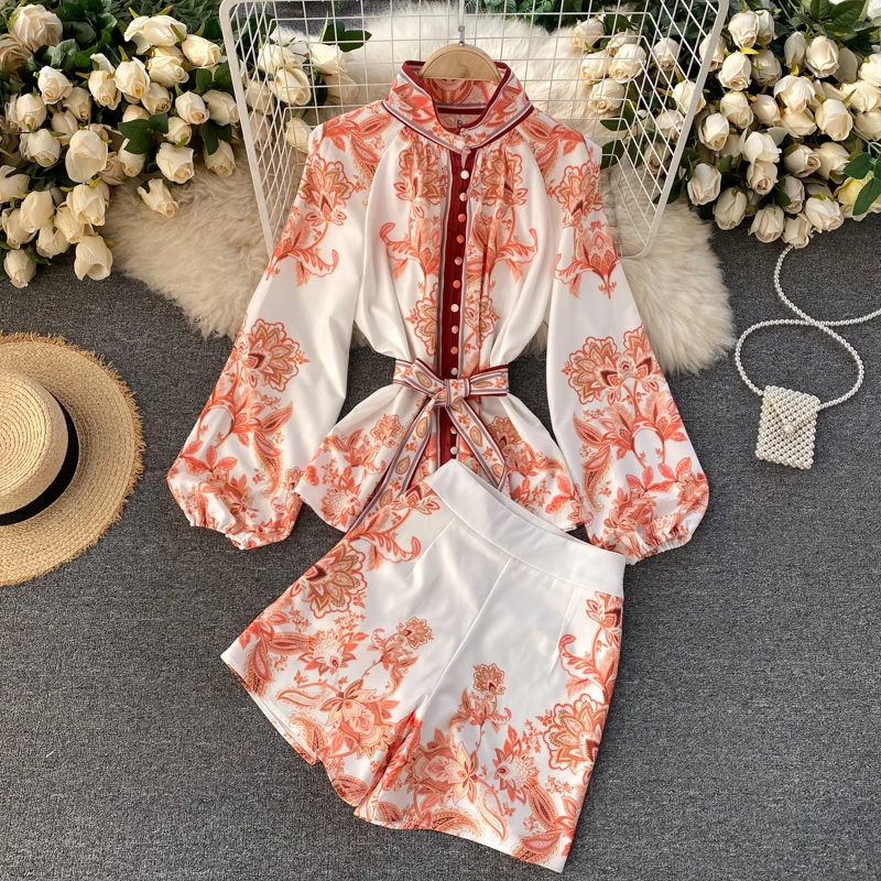 DEAT/Новинка 2021 года Сезон весна Рубашка с длинными рукавами-фонариками и отложным