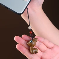 chinese element sandalwood agate net red safe journey mobile phone pendant braided rope mobile phone chain phone charm