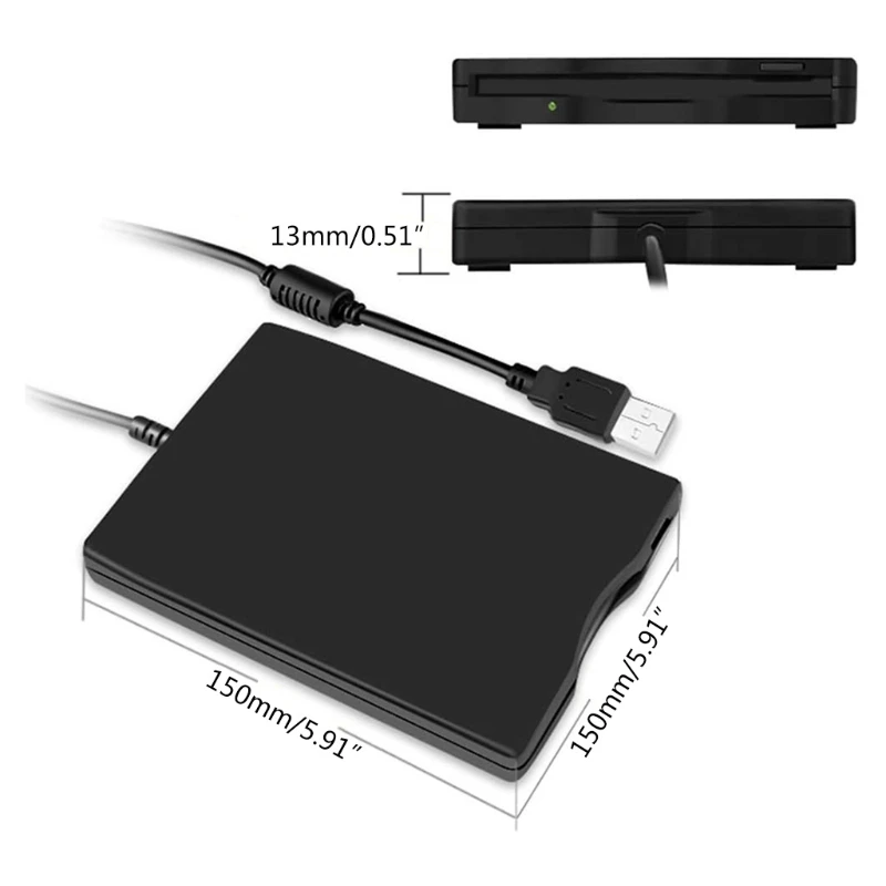 

Portable 3.5 inch USB Mobile Floppy Disk Drive 1.44MB External Diskette FDD for Laptop Notebook PC