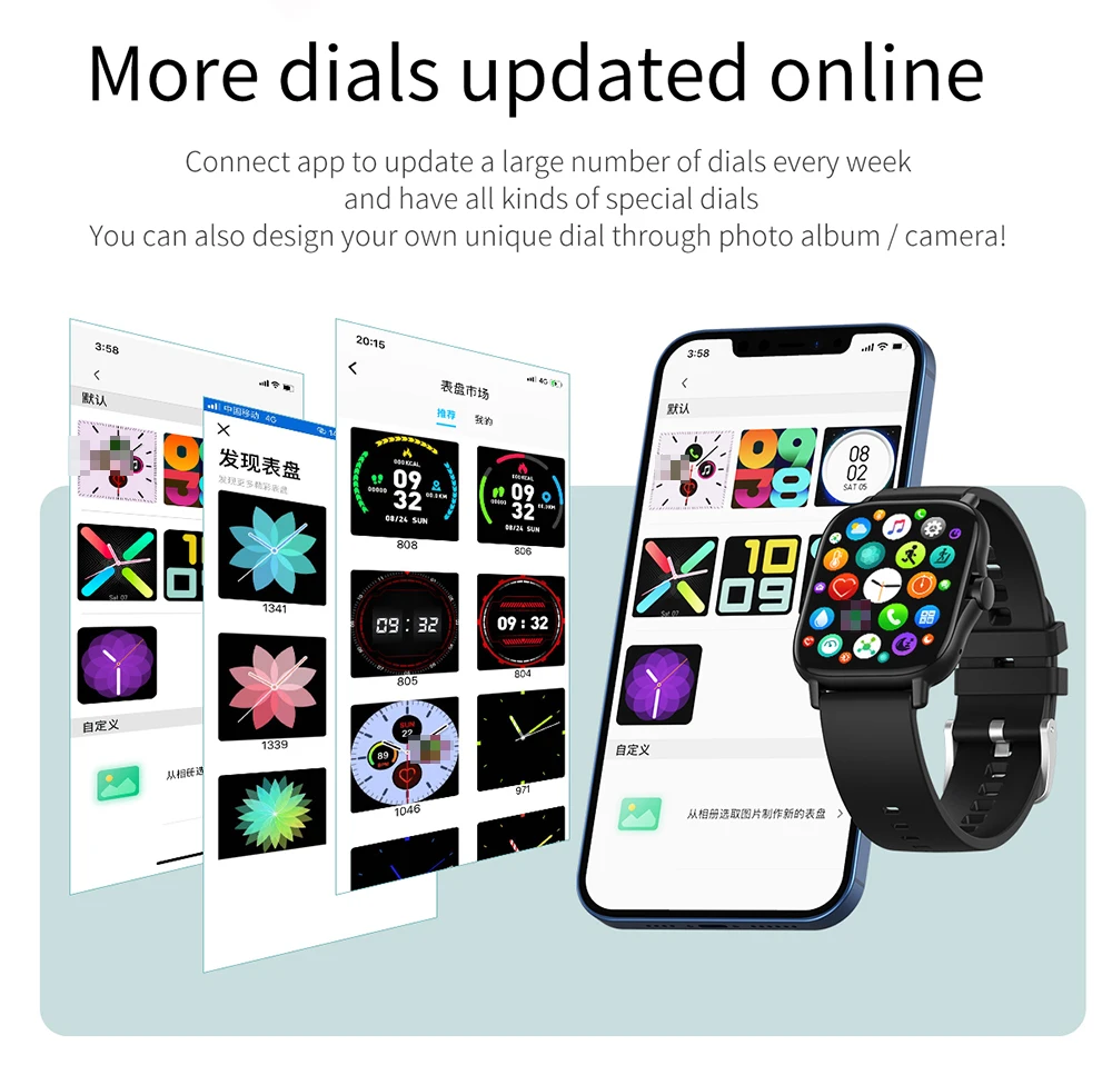 

DW11 3D Smart Watch Bluetooth call watch Heart Rate Blood Pressure Blood Oxygen Play Music for Android ios GTS