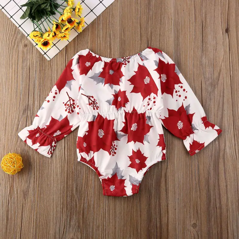 Красный комбинезон для новорожденных девочек 0 24 мес. костюмы на День святого