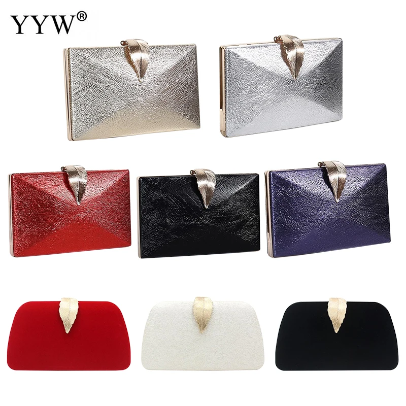 

Evening Bags Simply-Styled Textured-leather with Metal Leaf Clasp Modern Vintage Bags for Women Wedding Party Handbag sac a main