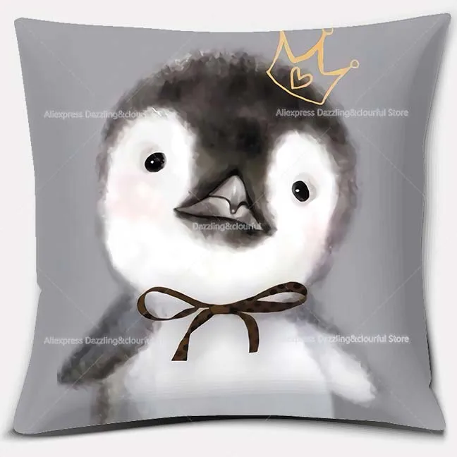 

Kawaii Watercolor Animals Series Pillow Case 45cm Home Office Decoration Bedroom Sofa Cushion Pillow Cover Gift No Pillow Insert