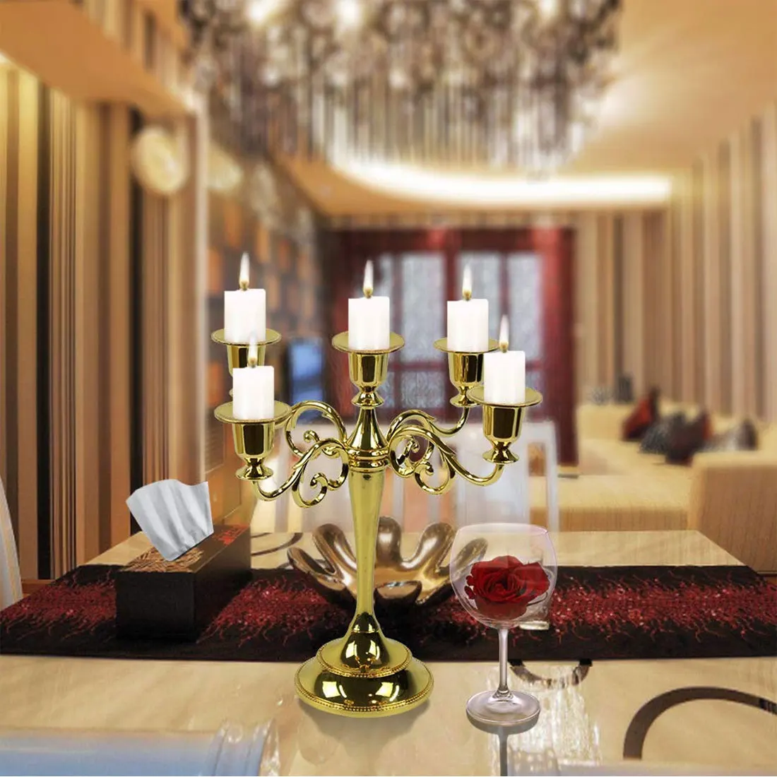 Металлический Ретро подсвечник (5 рычагов) 5 металлический 10 6 дюйма Высокий