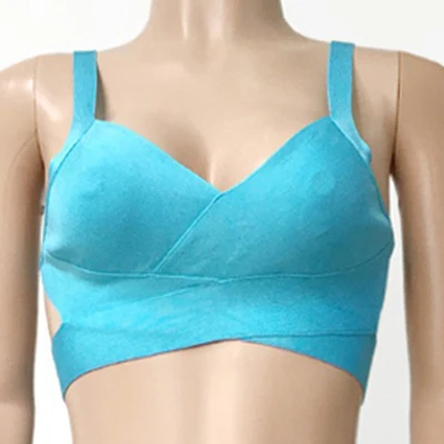 style 2 sky blue Женский короткий топ с повязкой, Летний однотонный топ с v-образным вырезом и поясом, сексуальный облегающий белый женский топ - Цвет: style 2 sky blue